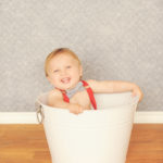 Best-Baby-Photographer-Pacific-Palisades-Studio-Portrait-Session-First-Birthday-Cake-Smash-Bucket-Flags