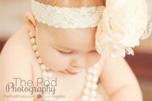 Best-Baby-Portrait-Studio-Los-Angeles-Cute-Eyelashes-Shot-Pearls-Headband