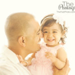 Best-Family-Portrait-Photographer-Daddy-Daughter-Kisses-Nuzzle-Sweet-Smiles-Laughing-Baby-Girl-White-Window-Glow-Manhattan-Beach