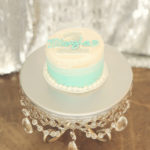 Best-First-Birthday-Cake-Smash-Photographer-Los-Angeles-SusieCakes-Teal-White-SIlver