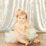 Best-First-Birthday-Cake-Smash-Photographer-Los-Angeles-SusieCakes-Teal-White-Silver-Pink-Sequins-Adorable-Baby-Girl