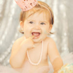 Best-First-Birthday-Cake-Smash-Photographer-Los-Angeles-SusieCakes-Teal-White-Pink-Eat-Cake-Baby-Girl-Mar-Vista