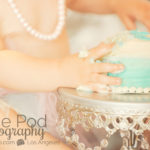 Best-First-Birthday-Cake-Smash-Photographer-Los-Angeles-SusieCakes-Teal-White-Silver-Pink-Cake-Fingers-Hands-Messy-Details