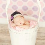 pink and purple newborn baby styling photo