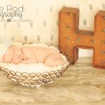 Baby in a basket with name letter