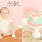 Manhattan-Beach-First-Birthday-Cake-Smash-Photography-SusieCakes-Bubble-Theme-Pink-And-teal-Romper-
