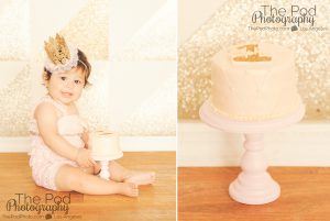 Pink-And-Gold-First-Birthday-Theme-Best-Cake-Smash-Photographer-Culver-City-SusieCakes-Tufted-Quilted-Custom-Cake-Romper