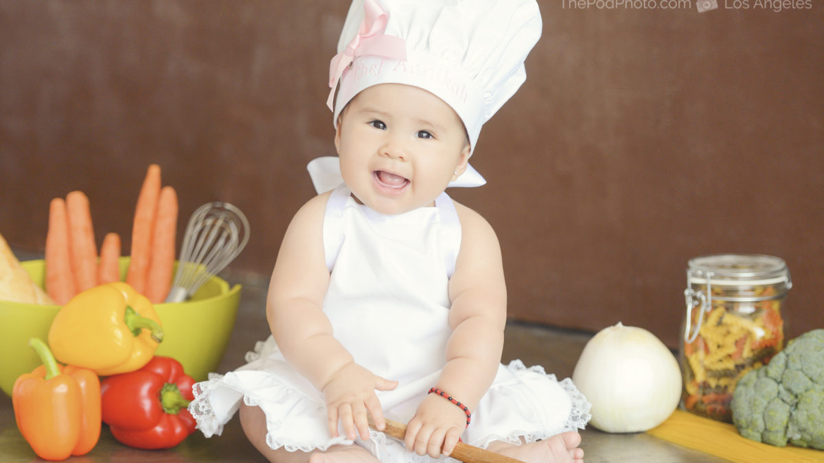 chef themed baby photoshoot