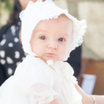Baby Portrait in christening dress taken by Rancho Palos Verdes Baptism Photographer