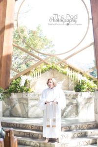 Ordained Minister blessing baptism at Rancho Palos Verdes chape