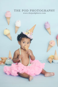 Ice cream party girl baby