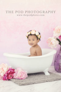 baby in a bathtub