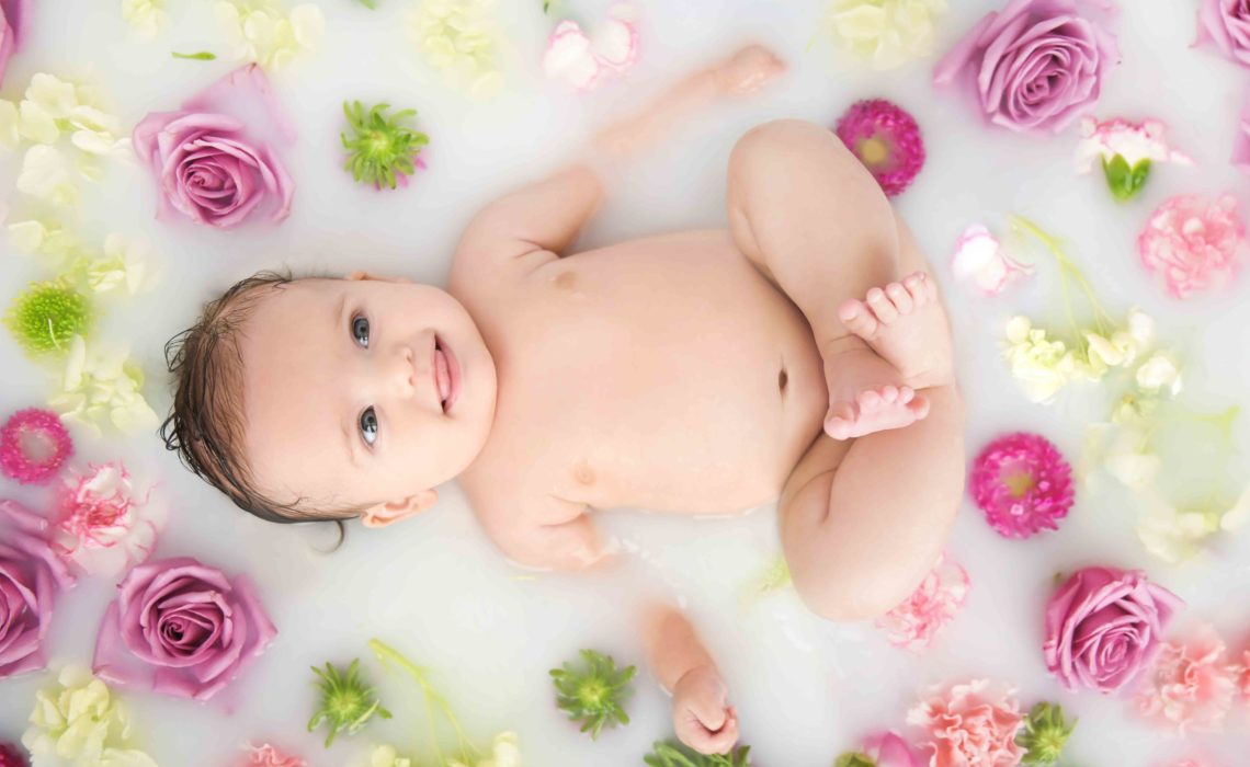 Milk Bath Maternity and Newborn Photos