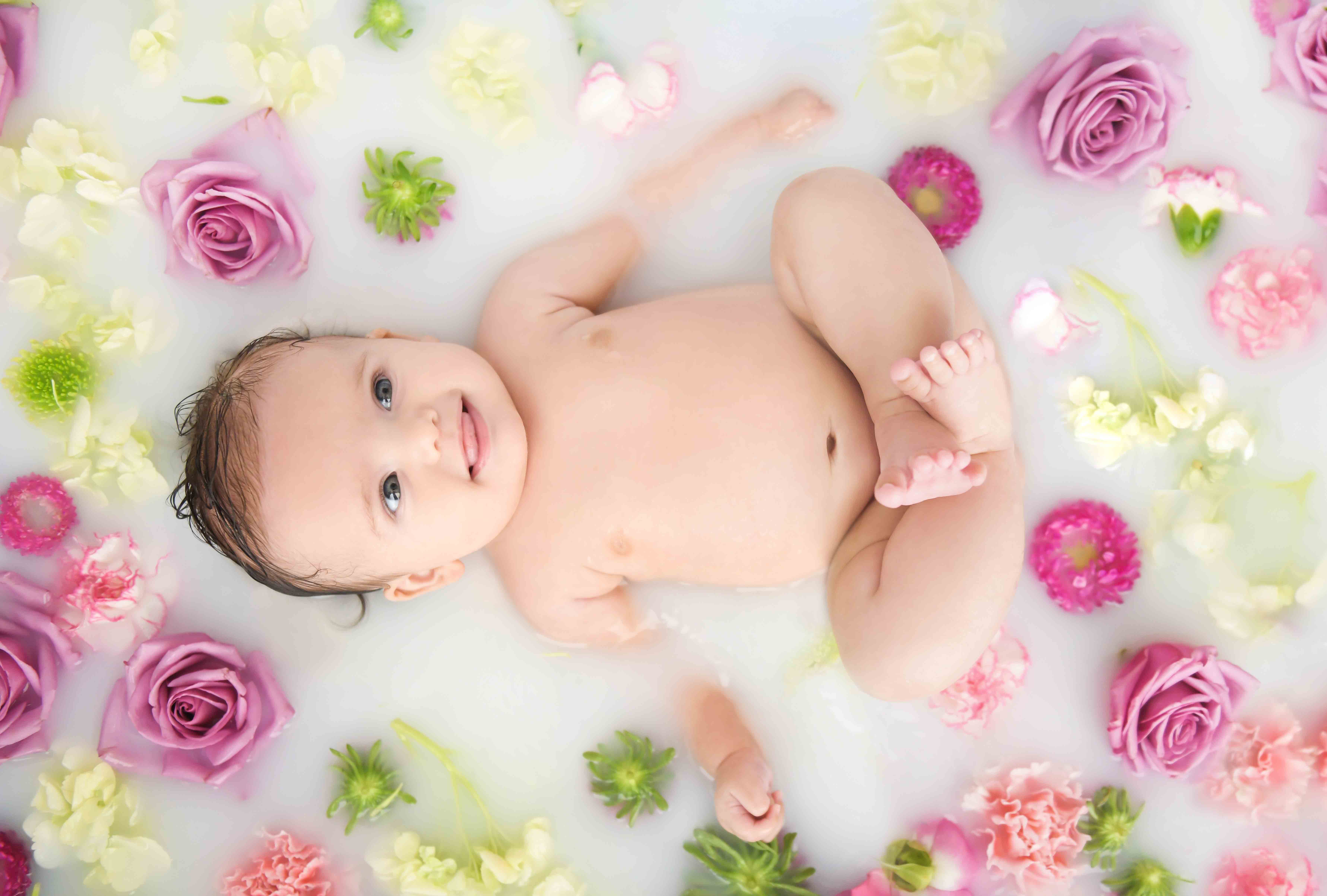 newborn milk bath photography