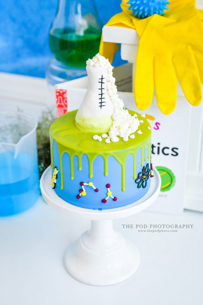 Flasks science themed cake