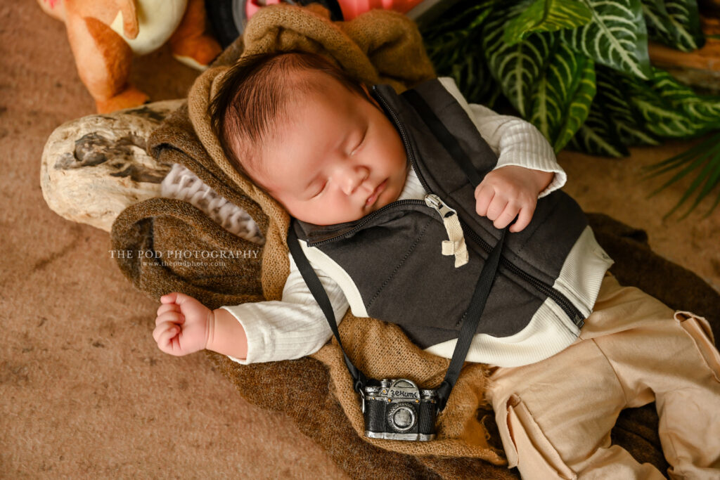 Newborn Baby Boy Dinosaur-Themed Photography