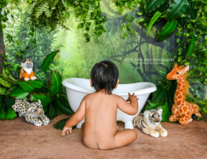 jungle-baby-bubble-bath-photoshoot
