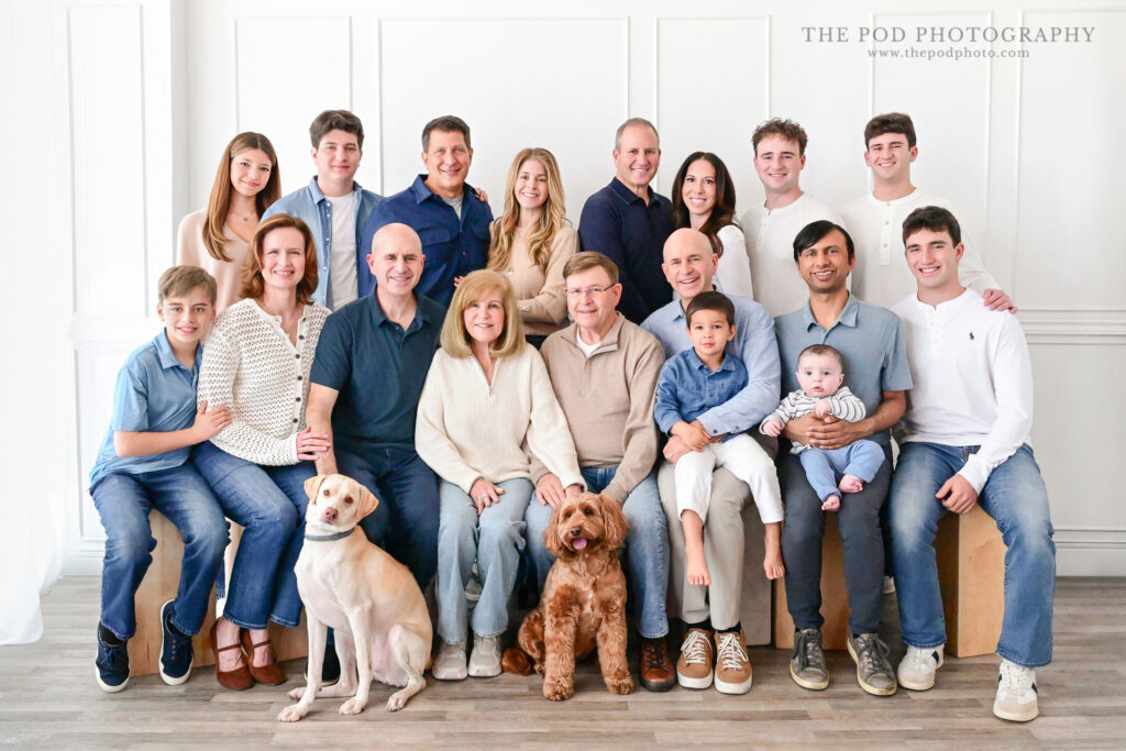 extended family studio portrait session in Los Angeles