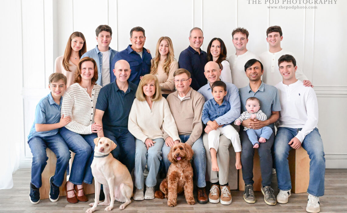 extended family studio portrait session in Los Angeles